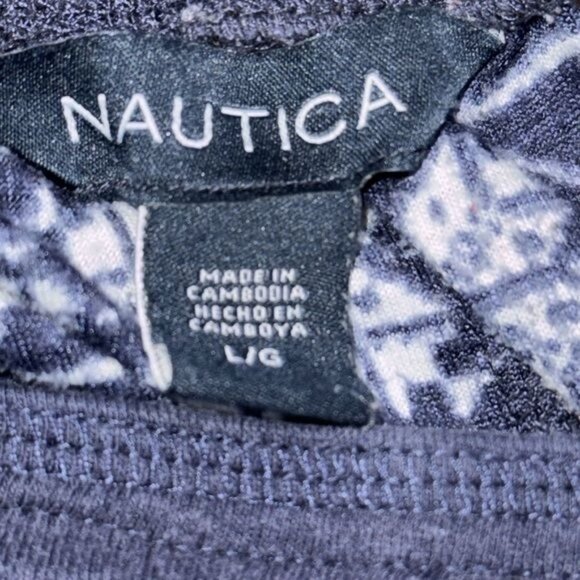 Nautica Womens Snowflake Pajama Set L V-Neck Winter Print - Picture 2 of 10